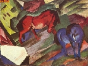 Rotes und blaues Pferd nach Marc